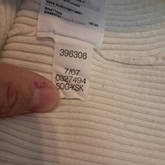 Tommy Hilfiger 1/2 Zip White/Ivory Cotton Knit Sweater Half Zip Mock Neck - Picture 7 of 7